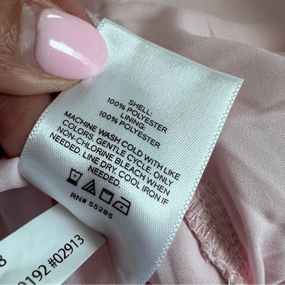 Express Top Women XS Blouse Peplum Shirt Baby Pink  Flutter Sleeve Babydoll Z - Picture 8 of 10